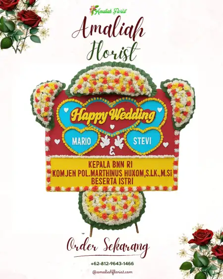 Papan Bunga Pernikahan Vi Suku